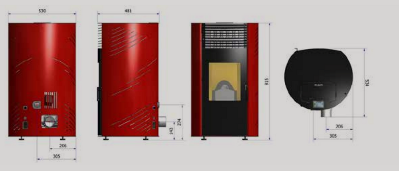 Halbrunder Pelletkaminofen - 10 kW - ARGENTA 