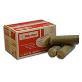 Bricafeu-Pressholz auf einer Palette – 54 Kartons mit je 15 Holzscheiten 