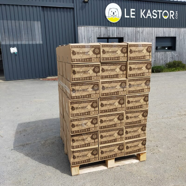 Brazeco Premium Komprimiertes Tagesholz – Palette mit 80 Kartons à 6 Scheiten 